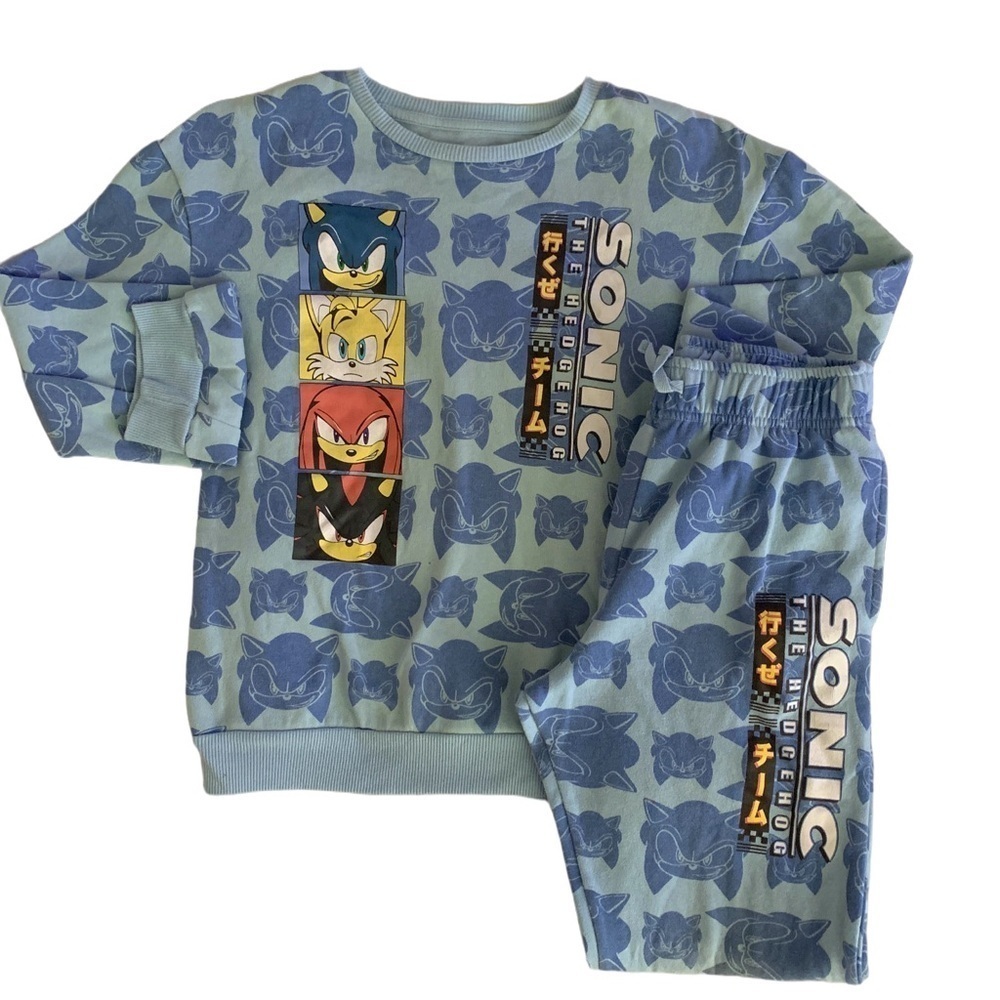 Sonic the Hedgehog Blue Long Sleeve Fleece Sweatsuit Set